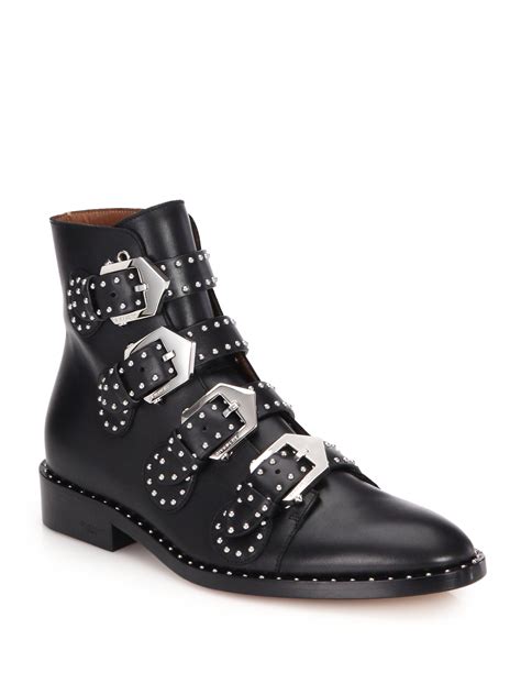 givenchy studded buckle boots sale|Givenchy Elegant Studded Buckle Leather Ankle Boots.